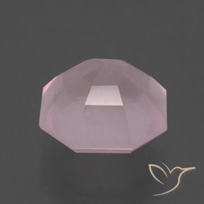 Quartzo Rosa Rosa Claro Rosa Natural 4.32ct, Corte Octógono / Esmeralda, Transparente