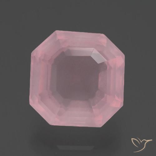4.22ct Natural rosa rosa médio Quartzo Rosa, Corte Esmeralda, Transparente