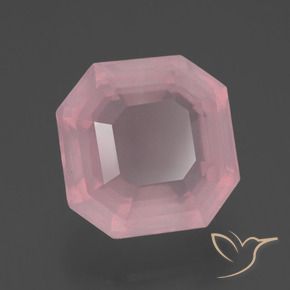 Quartzo Rosa rosa rosa médio Natural 4.22ct, Corte Octógono / Esmeralda, Transparente