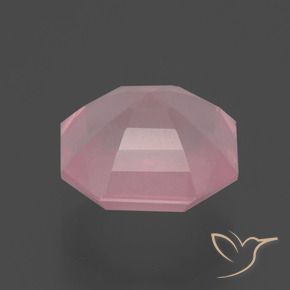 Quartzo Rosa rosa rosa médio Natural 4.22ct, Corte Octógono / Esmeralda, Transparente