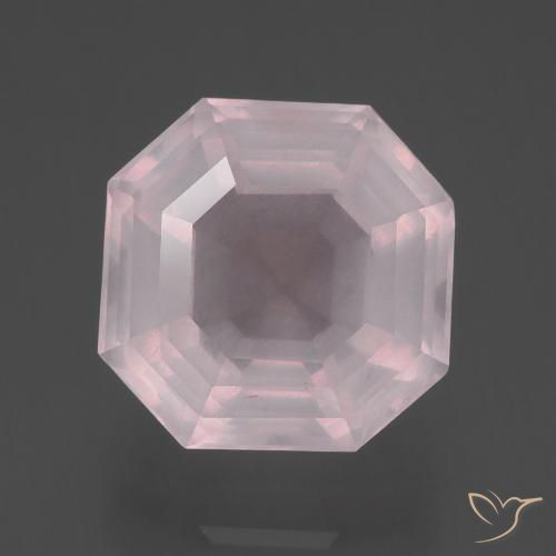 4.74ct Natural Rosa Rosa bem claro Quartzo Rosa, Corte Esmeralda, Transparente