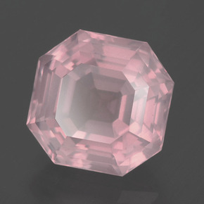Quartzo rosa rosa natural 7,61ct, corte esmeralda, transparente
