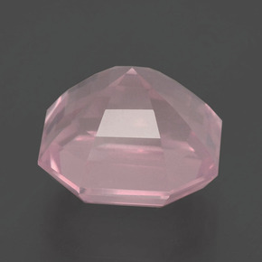 Quartzo rosa rosa natural 7,61ct, corte esmeralda, transparente