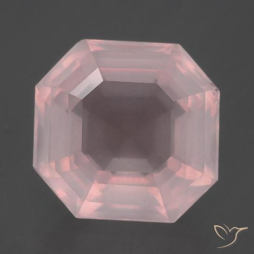 8.64ct Natural Luz rosa Quartzo Rosa, Corte Esmeralda, Transparente