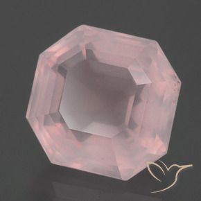 Quartzo Rosa Luz rosa Natural 8.64ct, Corte Octógono / Esmeralda, Transparente