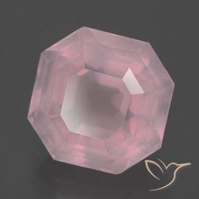 Quartzo Rosa rosa rosa Natural 8.36ct, Corte Octógono / Esmeralda, Transparente
