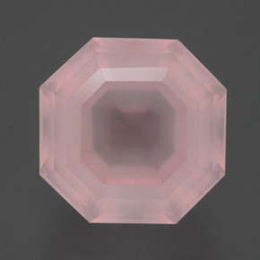 Quartzo rosa rosa natural 8,83ct, corte esmeralda, transparente