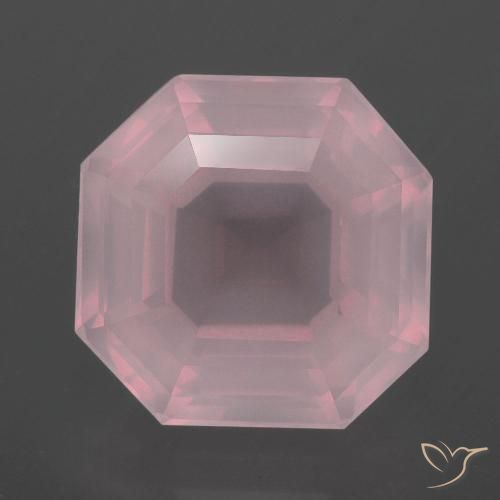 8.70ct Natural rosa médio Quartzo Rosa, Corte Esmeralda, Transparente