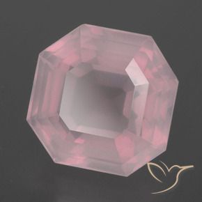 Quartzo Rosa rosa médio Natural 8.70ct, Corte Octógono / Esmeralda, Transparente
