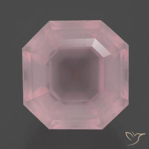 9.53ct Natural rosa rosa Quartzo Rosa, Corte Esmeralda, Transparente