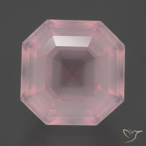 9.06ct Natural rosa rosa médio Quartzo Rosa, Corte Esmeralda, Transparente