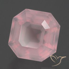 Quartzo Rosa rosa rosa médio Natural 9.06ct, Corte Octógono / Esmeralda, Transparente