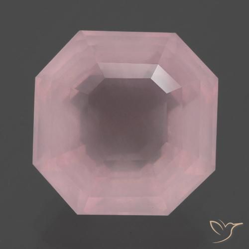 9.49ct Natural rosa rosa médio Quartzo Rosa, Corte Esmeralda, Transparente
