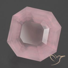 Quartzo Rosa rosa rosa médio Natural 9.49ct, Corte Octógono / Esmeralda, Transparente