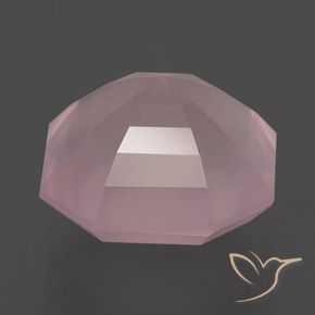 Quartzo Rosa rosa rosa médio Natural 9.49ct, Corte Octógono / Esmeralda, Transparente