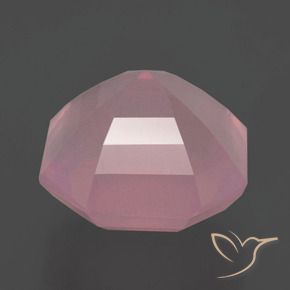 Quartzo rosa rosa natural 10,69ct, corte esmeralda, transparente