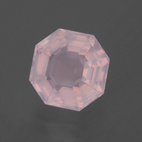 Quartzo rosa rosa natural 3,47ct, corte esmeralda, transparente