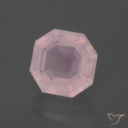 Quartzo rosa rosa natural 3,56ct, corte esmeralda, transparente