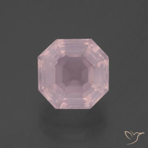 3.21ct Natural rosa rosa Quartzo Rosa, Corte Esmeralda, Transparente