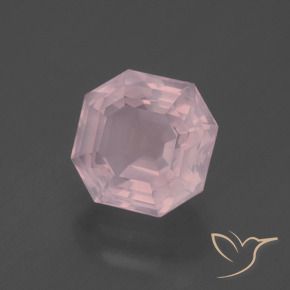 Quartzo Rosa rosa rosa Natural 3.21ct, Corte Octógono / Esmeralda, Transparente