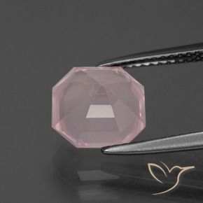 Quartzo Rosa rosa rosa Natural 3.21ct, Corte Octógono / Esmeralda, Transparente