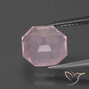 Quartzo Rosa rosa rosa médio Natural 3.55ct, Corte Octógono / Esmeralda, Transparente