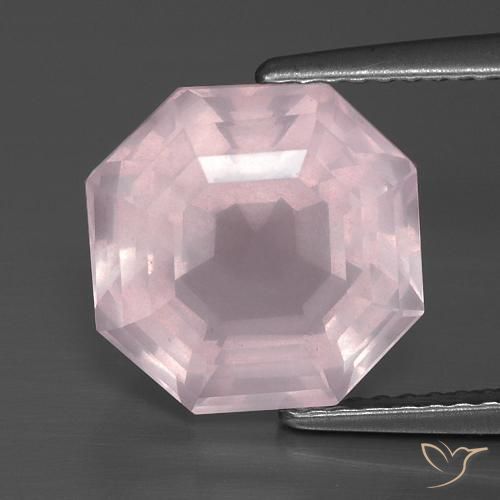 5.01ct Natural Rosa Claro Rosa Quartzo Rosa, Corte Esmeralda, Transparente