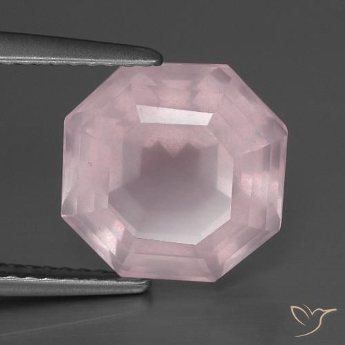 5.01ct Natural Rosa Claro Rosa Quartzo Rosa, Corte Esmeralda, Transparente