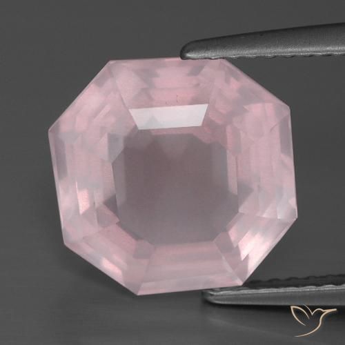 5.56ct Natural Rosa Claro Rosa Quartzo Rosa, Corte Esmeralda, Transparente