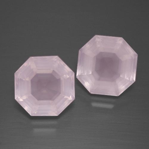 Pedras preciosas de quartzo rosa rosa natural de 9,74 ct, corte esmeralda, transparente