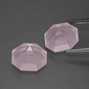 Pedras preciosas de quartzo rosa rosa natural de 9,74 ct, corte esmeralda, transparente