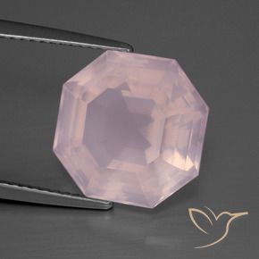 Quartzo Rosa Rosa chiclete Natural 8.35ct, Corte Octógono / Esmeralda, Transparente