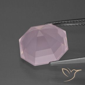 Quartzo Rosa Rosa chiclete Natural 8.35ct, Corte Octógono / Esmeralda, Transparente