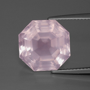 Quartzo Rosa Rosa chiclete Natural 8.90ct, Corte Esmeralda, Transparente