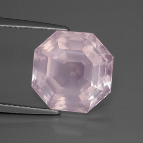 Quartzo Rosa Rosa chiclete Natural 8.90ct, Corte Esmeralda, Transparente