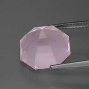 Quartzo Rosa Rosa chiclete Natural 8.90ct, Corte Esmeralda, Transparente