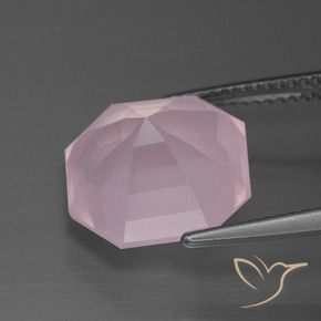 Quartzo Rosa rosa rosa médio Natural 9.93ct, Corte Octógono / Esmeralda, Transparente