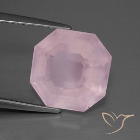 Quartzo Rosa rosa rosa médio Natural 8.20ct, Corte Octógono / Esmeralda, Transparente