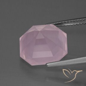 Quartzo Rosa rosa rosa médio Natural 8.20ct, Corte Octógono / Esmeralda, Transparente