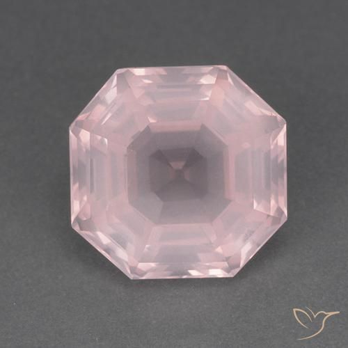 8.79ct Natural Luz rosa Quartzo Rosa, Corte Esmeralda, Transparente