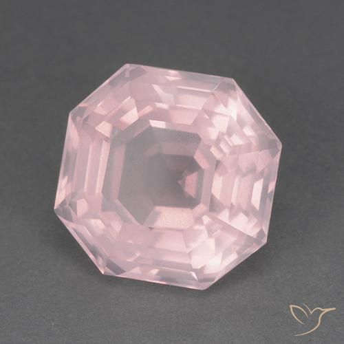 Quartzo Rosa Luz rosa Natural 8.79ct, Corte Octógono / Esmeralda, Transparente