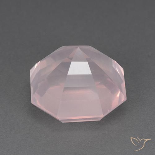 Quartzo Rosa Luz rosa Natural 8.79ct, Corte Octógono / Esmeralda, Transparente