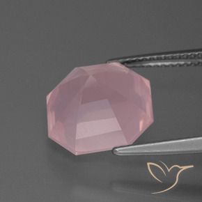 Quartzo Rosa rosa rosa Natural 7.55ct, Corte Octógono / Esmeralda, Transparente