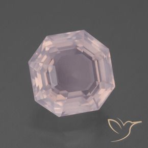 Quartzo Rosa Luz rosa Natural 6.95ct, Corte Octógono / Esmeralda, Transparente
