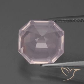 Quartzo Rosa Luz rosa Natural 6.95ct, Corte Octógono / Esmeralda, Transparente