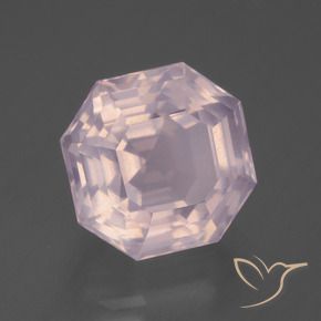 Quartzo Rosa Luz rosa Natural 7.88ct, Corte Octógono / Esmeralda, Transparente