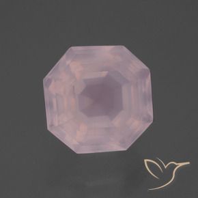 Quartzo Rosa Rosa Claro Rosa Natural 7.14ct, Corte Octógono / Esmeralda, Transparente