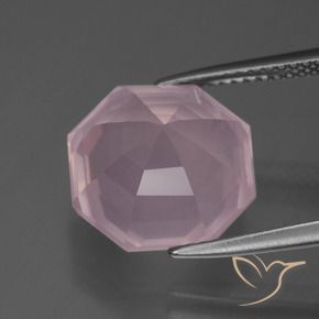Quartzo Rosa rosa rosa Natural 7.64ct, Corte Octógono / Esmeralda, Transparente
