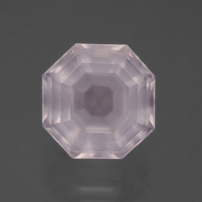 Quartzo rosa rosa natural 7,42ct, corte esmeralda, transparente