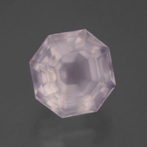 Quartzo rosa rosa natural 7,42ct, corte esmeralda, transparente